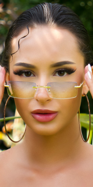 rimless lightly tinted summer glasses Yellow